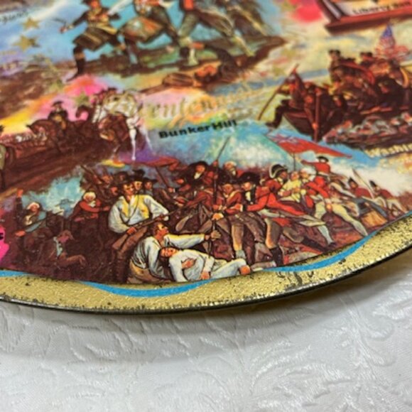 VTG 1976 United States Bicentennial Tin Metal Round Souvenir Serving Tray 11" - Picture 11 of 11